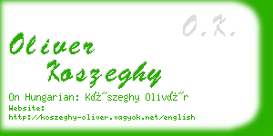 oliver koszeghy business card